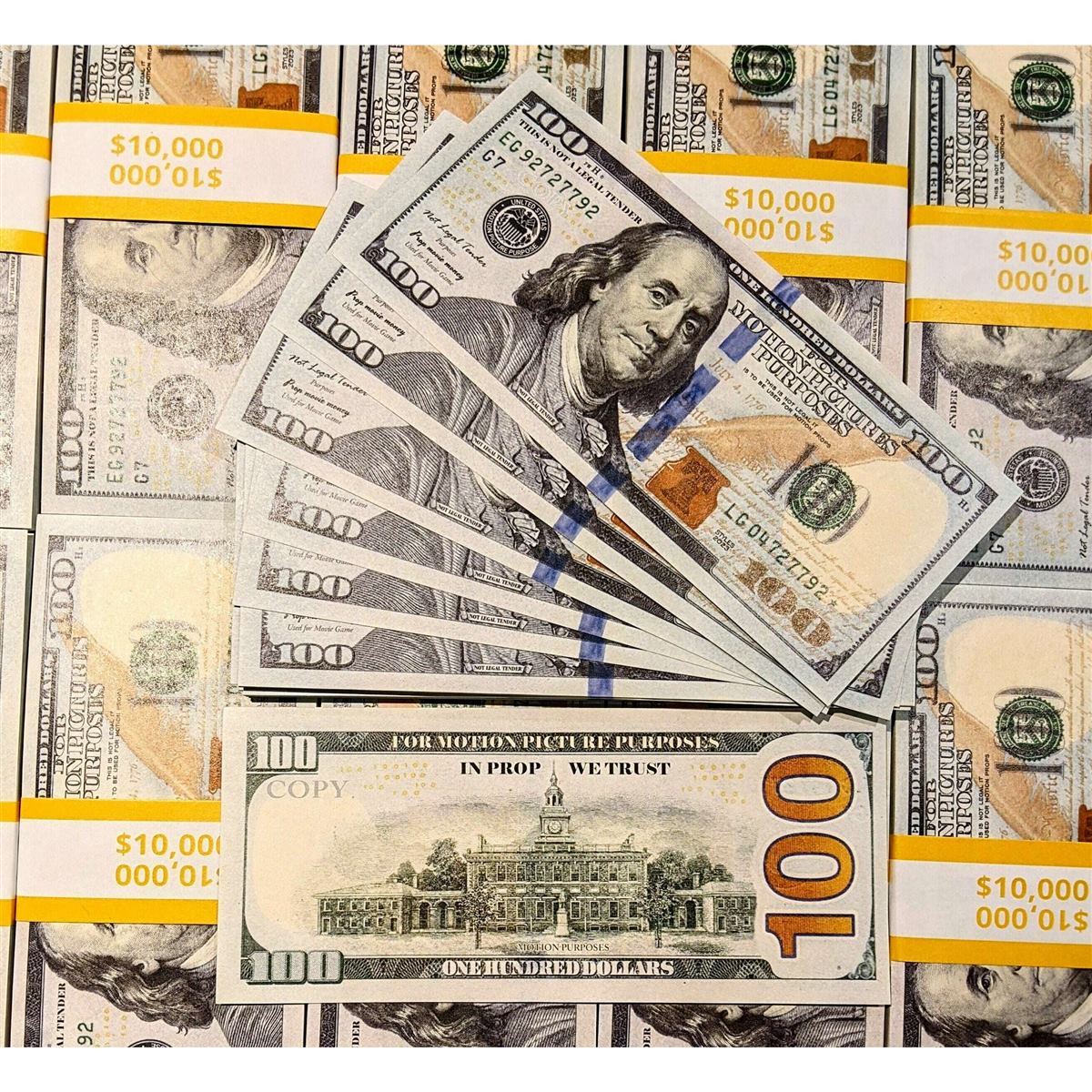 Aged and distressed prop money for film bribery and handoff scenes